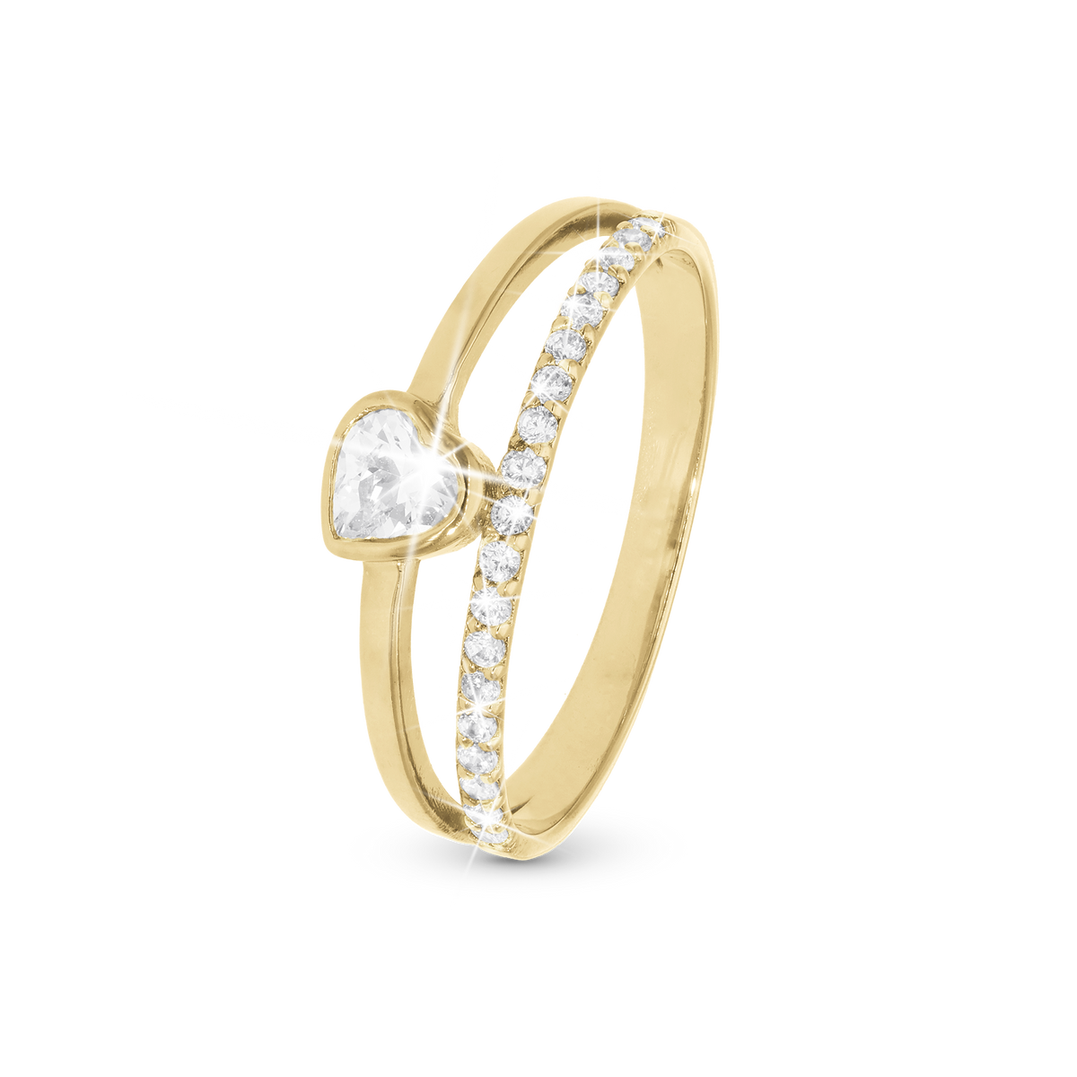 Christina Sparkling Love ring i forgyldt sølv – model 800-5.8.B