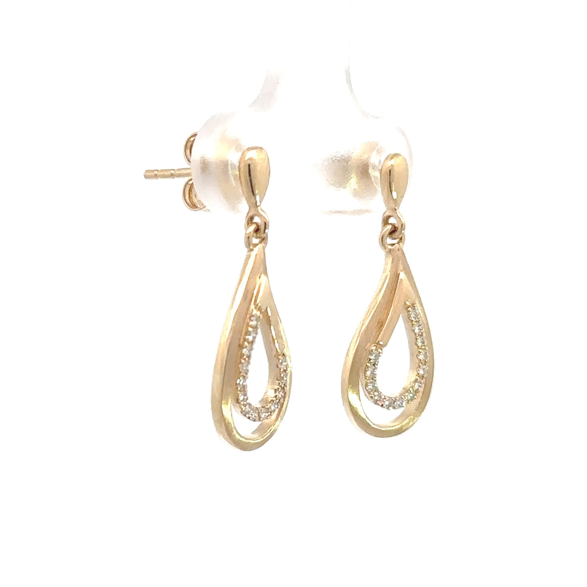 Amore Jewelry - 14 kt. guld ørering med diamant, 0,11ct w/si - 10-22155