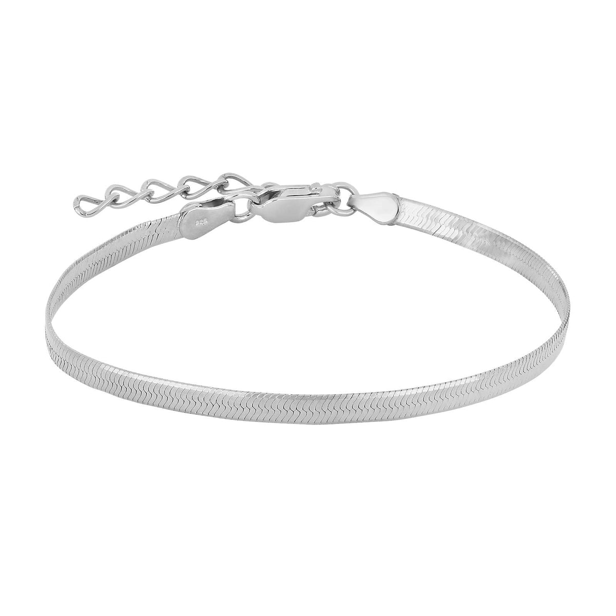 Joanli Nor Sølv armbånd FLAT52 – rhodineret