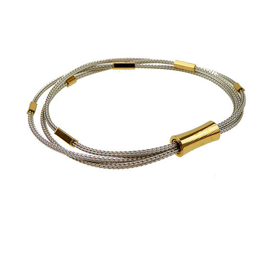 SAN Links Of Joy - Armbånd sølv med forgyldte "stave" og magnetlås - Model: 88657-18