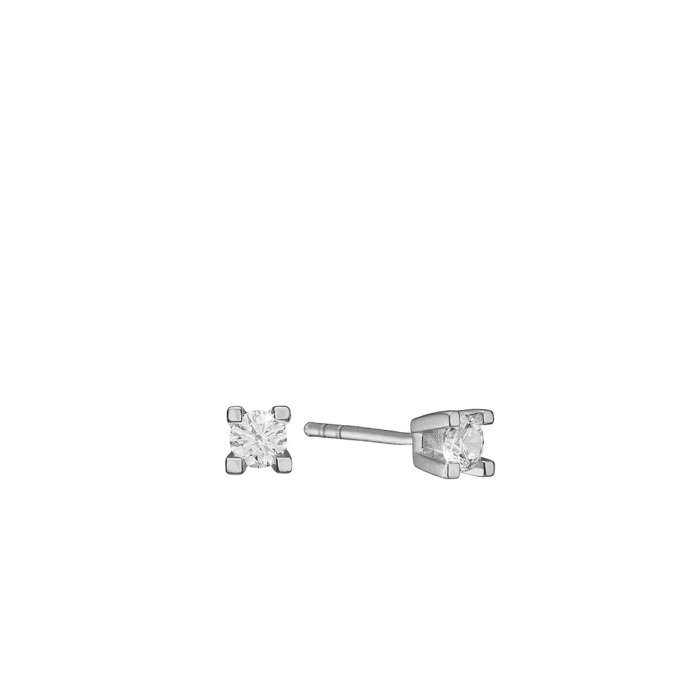 Aagaard - ETERNITY 8KT HVIDGULD ØRESTIK 2X0,03CT WSI 4/GRAB