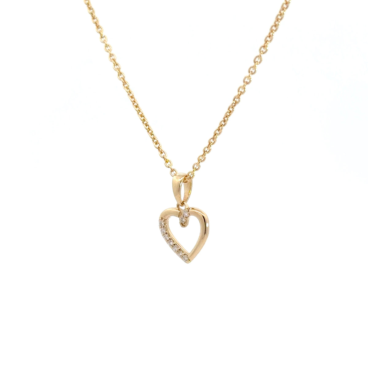 14 kt. Guld hjerte vedhæng - med 0,05ct tw/si brillant - Model: 20-22163