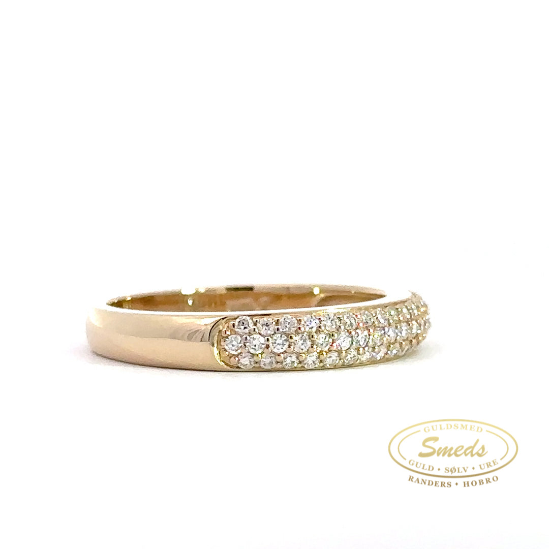 14KT. Diamantring rødguld 0,30ct - Model: 40-22567