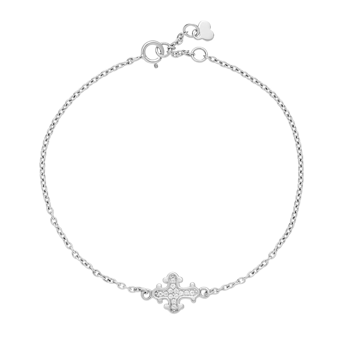 Lund of Copenhagen -Armbånd kors 10x9mm med zirkonia 16-17-18 cm - Model.: 9011414-30