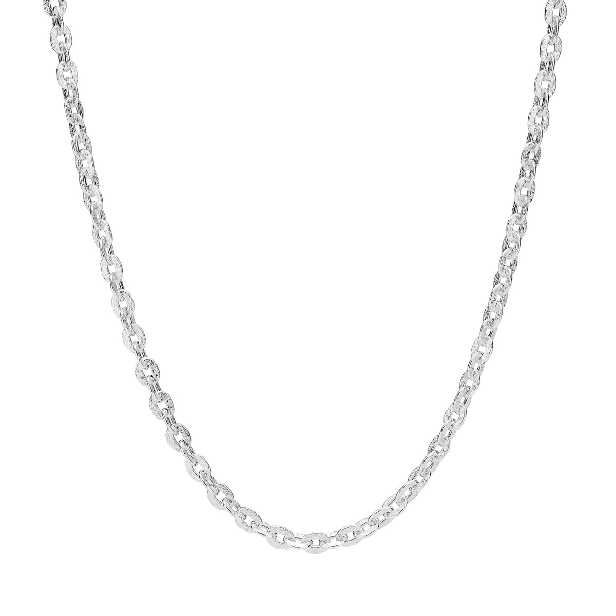 Lund Copenhagen Collier med rustik overflade 45 cm i sølv – model 9021188