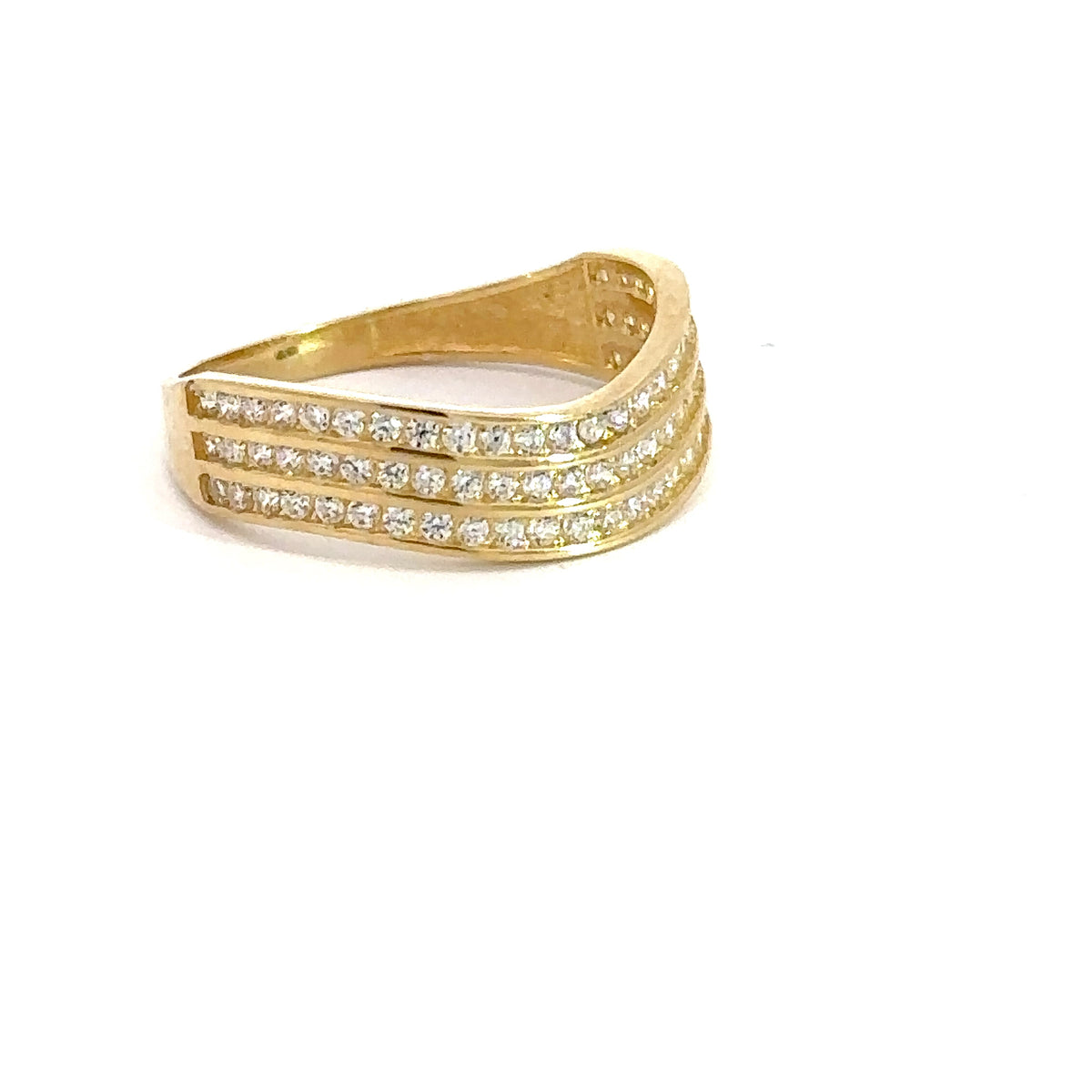 L&G - 8 kt. guldring med zirkoner - Model: 400205