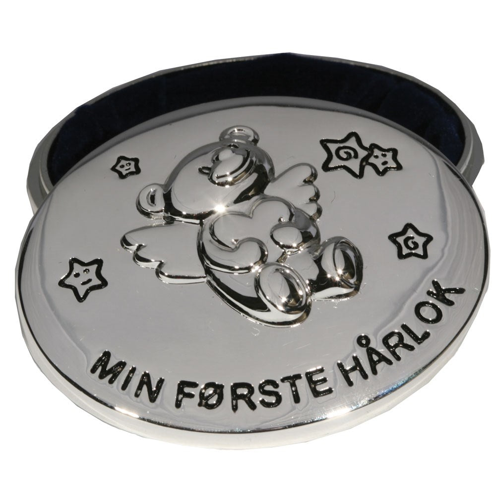 Zilverstad Forsølvet æske "Min første hårlok" bamse