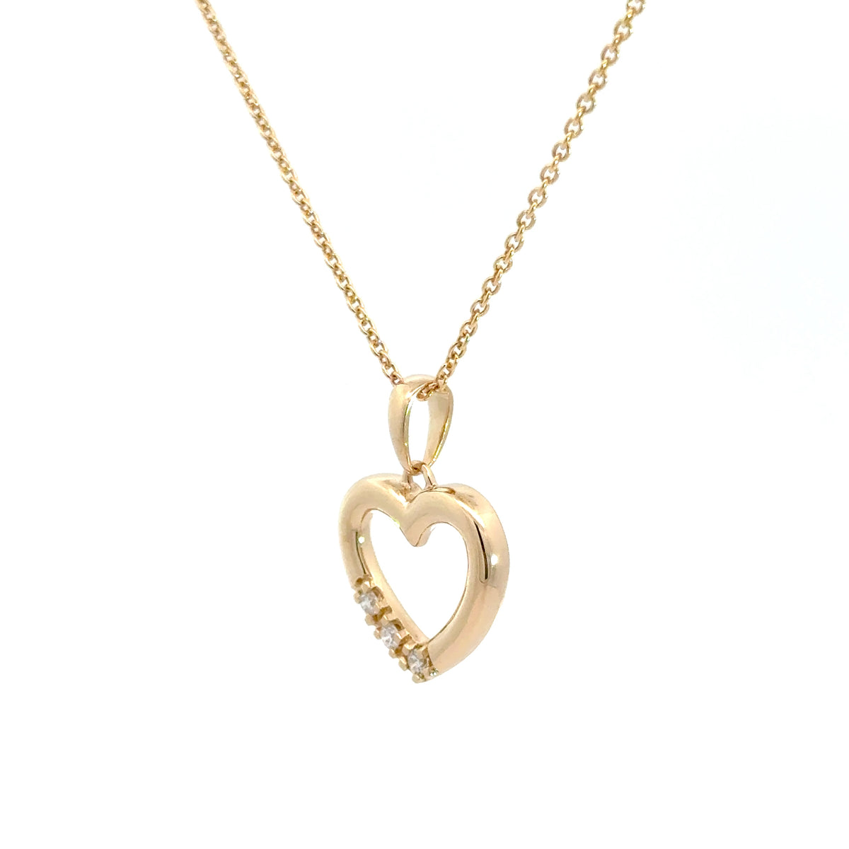14KT. HJERTE VEDHÆNG MED DIAMANT - Model: 20-22155