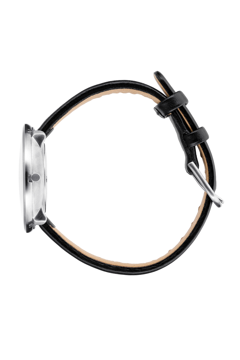 Arne Jacobsen - BANKERS 34 mm stål ur med læderrem - Model: 53101-1601
