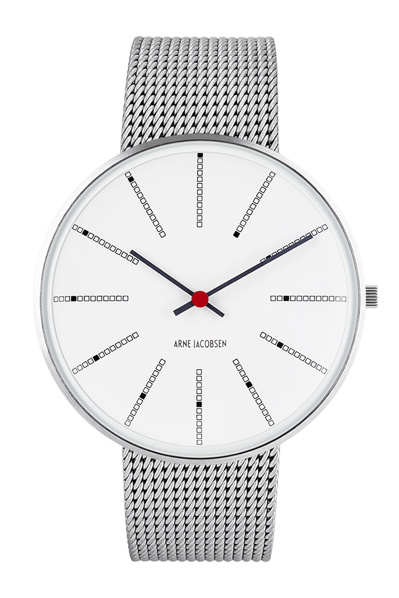 Arne Jacobsen - BANKERS 40 mm stål ur med meshlænke - Model: 53102-2008