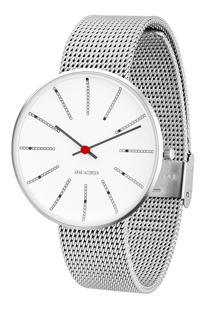 Arne Jacobsen - BANKERS 40 mm stål ur med meshlænke - Model: 53102-2008