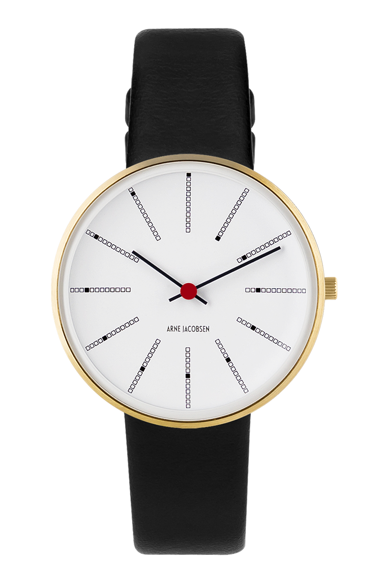 Arne Jacobsen - BANKERS 34 mm doublé ur med læderrem - Model: 53107-1601G
