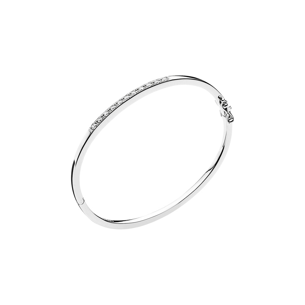 Lund Copenhagen Armring med zirkonia 11x2mm i rhodineret sølv – model 903802-30