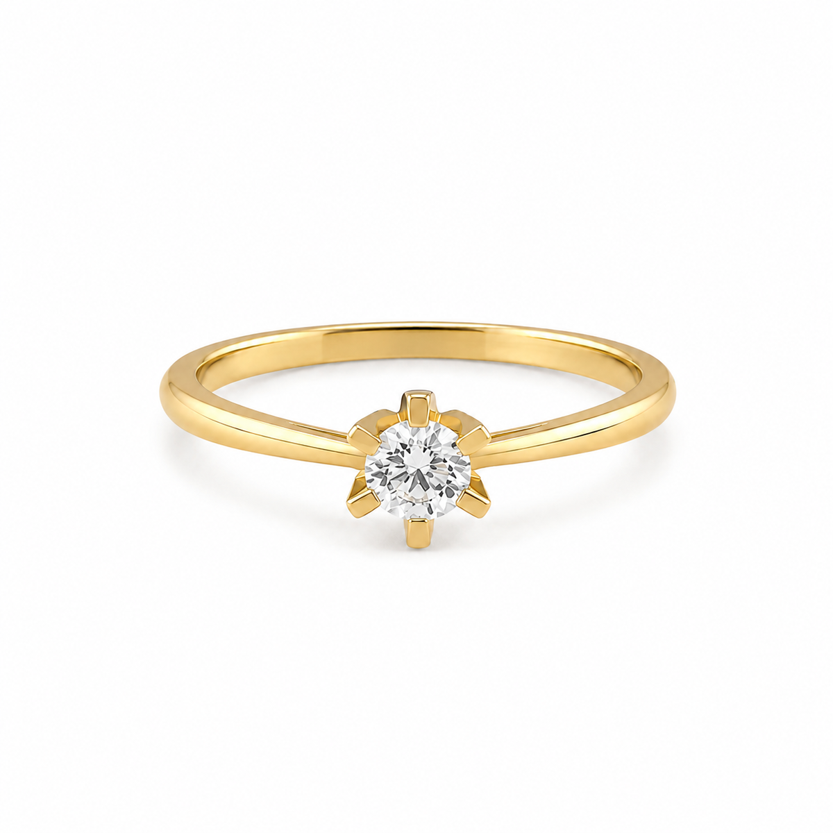 14 kt. guld diamantring 0,25ct tw/si brillant