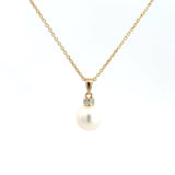 14 kt. diamant perle vedhæng m. 0,05ct w/si - Model: 20-22150
