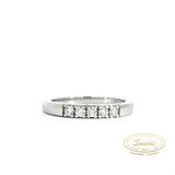 14KT. Alliancering hvidguld med 5 x 0,05ct tw/si brillanter - Model: 40-22614