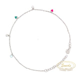 Sølv ankelkæde med charms - Model: CR13491