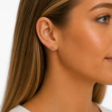 14 kt. Ørestik hjerte m. 0,02 ct rødguld - Model: 30-00653-1850F