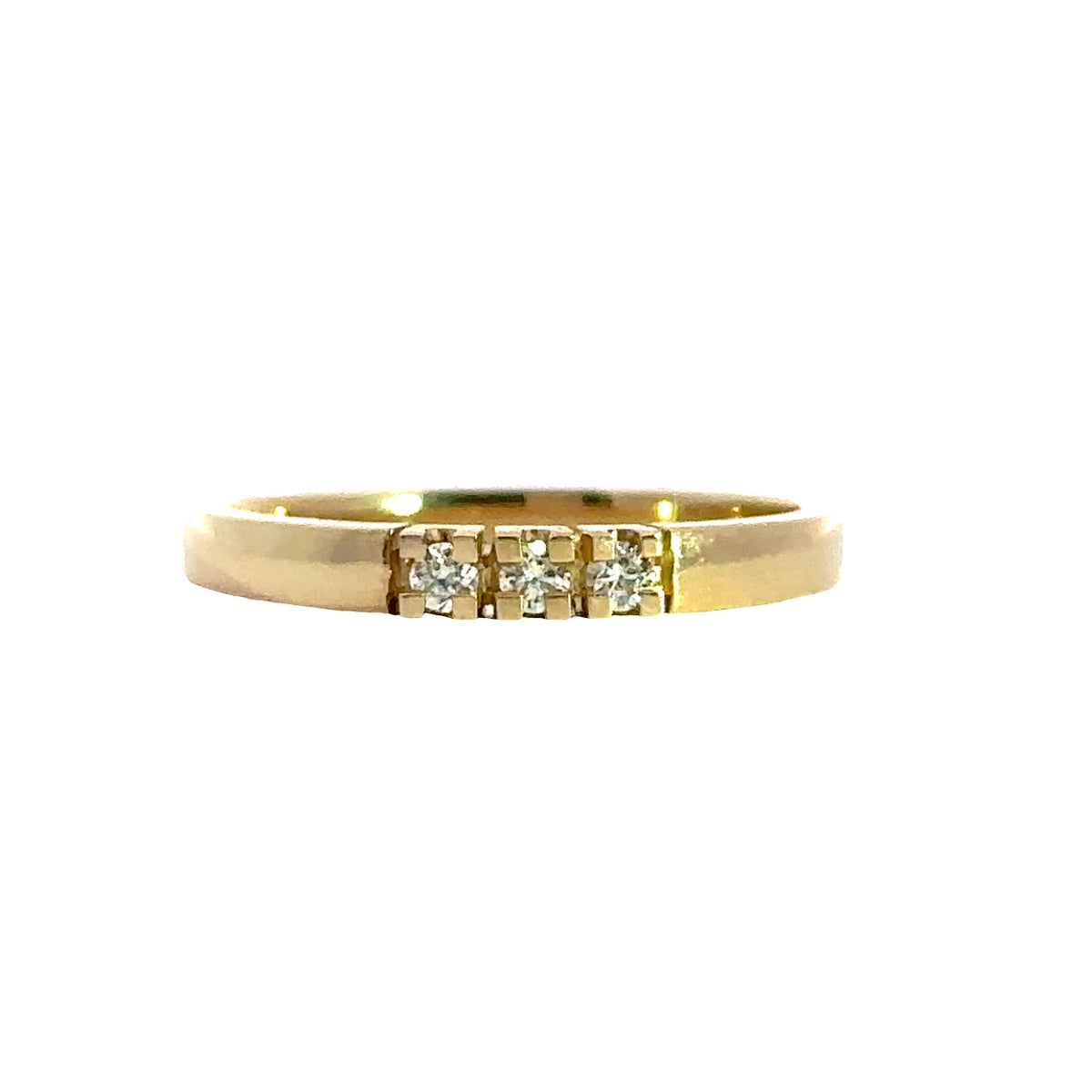 14KT. Alliancering med 3x0,03ct W/Si - Model.: 40-22595