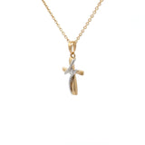 Amore Jewelry - 14 kt. guld vedhæng, kors med diamant, 0,03ct w/si - 20-22143