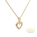 14 kt. Guld hjerte vedhæng med diamant 0,02ct tw/si - Model: 20-22122
