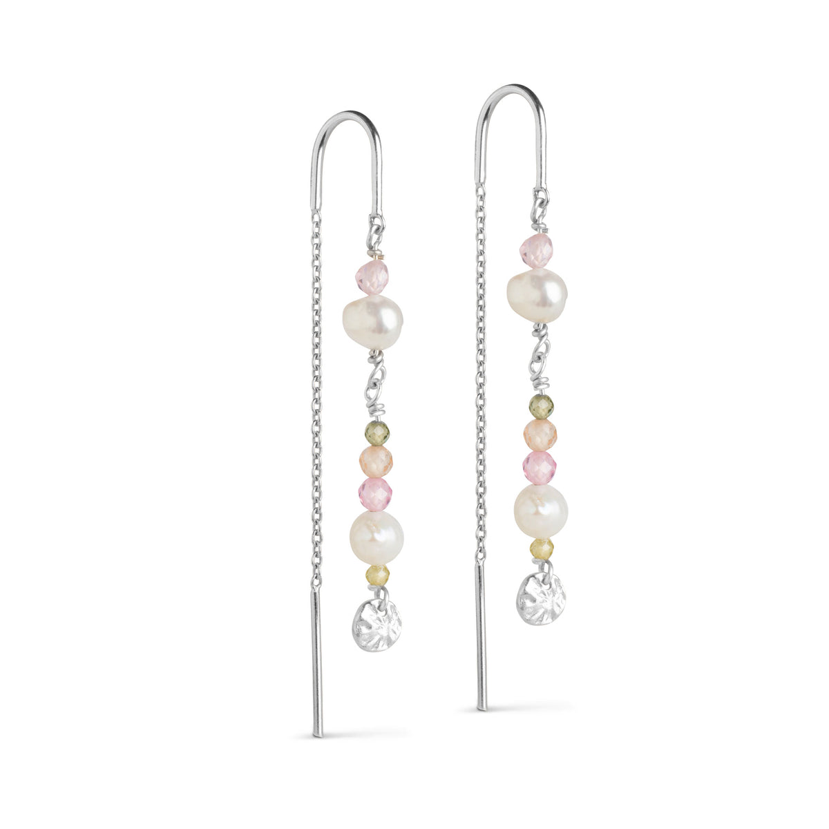 Enamel - Sølv "Sofia Light pink" øreringe - Model: E282S-Light pink