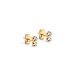 Enamel - Forgyldt Twin CZ ørestik - Model: E379G