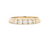 14 kt. guld alliancering med diamant, 5 x 0,10ct tw/si - Model: 40-22634
