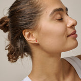 Enamel - Amore Red - 18kt forgyldt sølv ørestikker- Model: E415G/Red