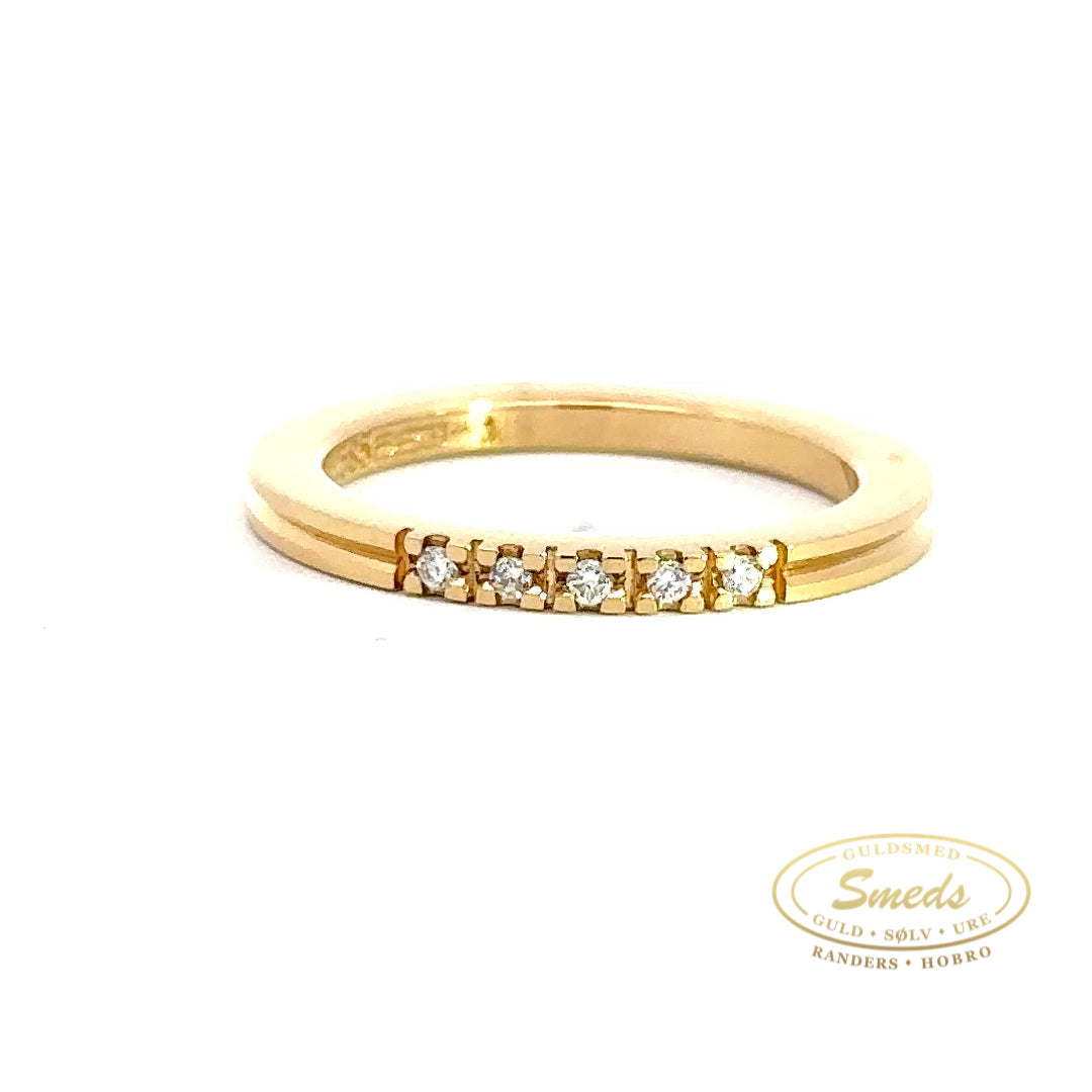 14 kt guldring m 5x0,01 ct wsi - Model: 12136230105