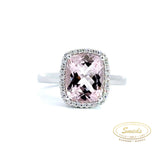 Amore - 14 kt. Diamant guld ring med pink morganit og diamant 0,10ct w/si - Model: 40-22592