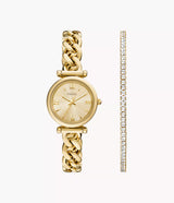 Fossil- Sæt med et forgyldt dameur og armbånd - Modelnr.: ES5387SET