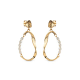 Enamel - ALOMA PEARL small, ørehænger, forgyldt - Model: E339GM
