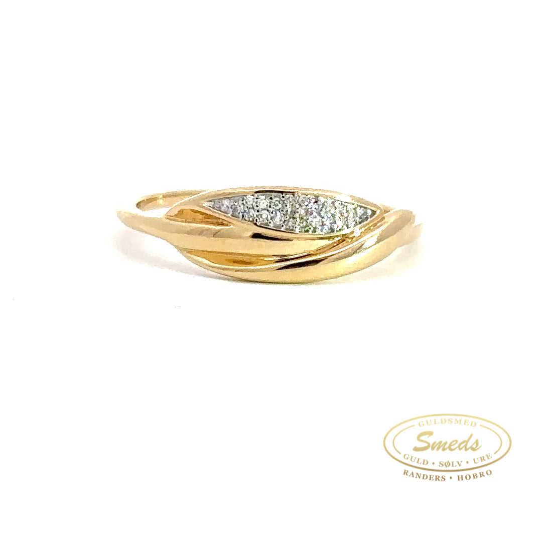 Siersbol - 14kt. guld ring m. dia. 0.05ct W/SI - Model: 110 001BR5