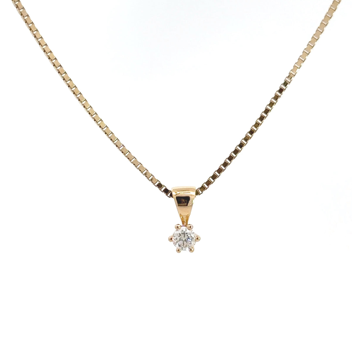 14kt Guld vedhæng- m. 0,13ct tw/si brillant - 20-22148