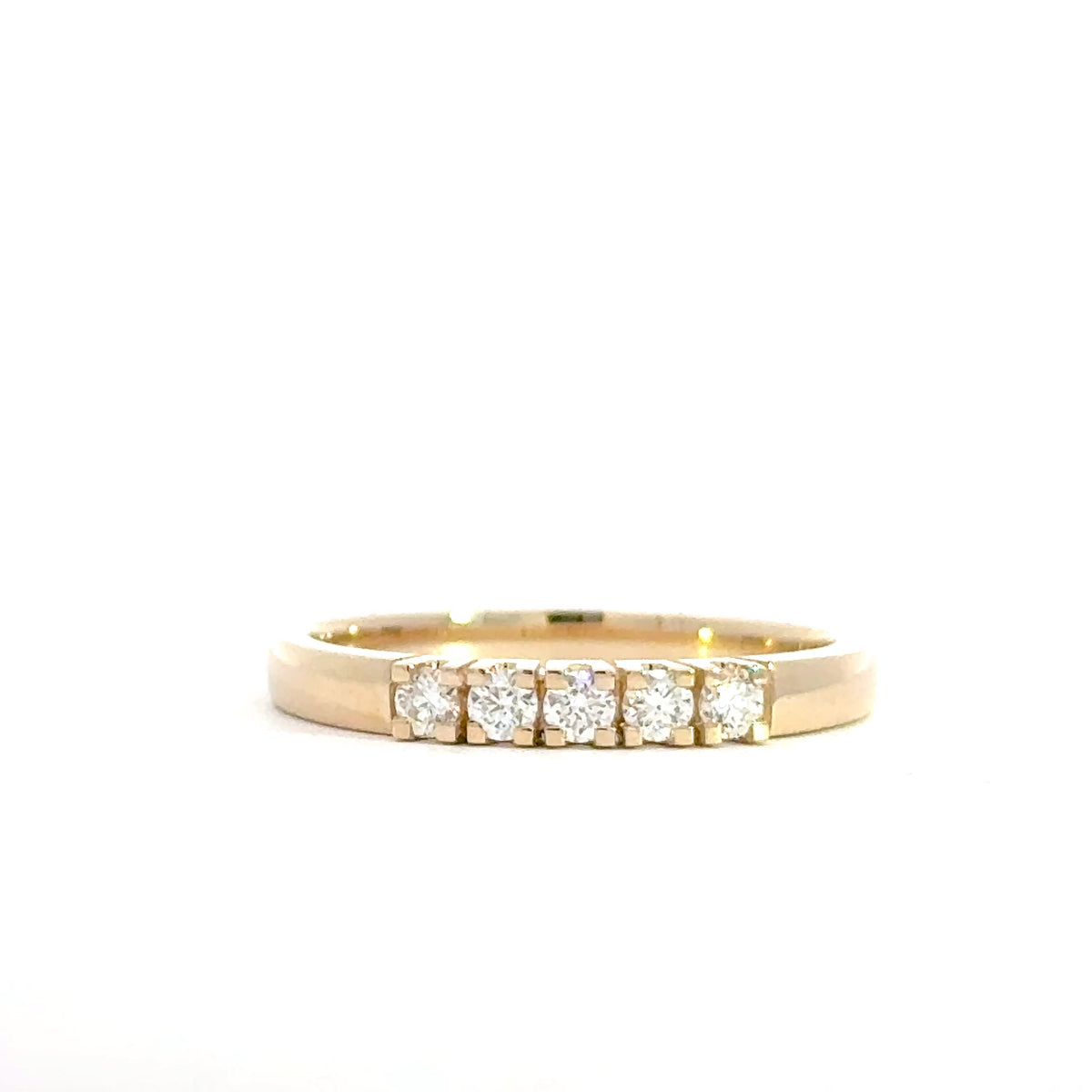 14 kt. Guld alliance ring med 5 x 0,05ct tw/si - Model: 40-22620