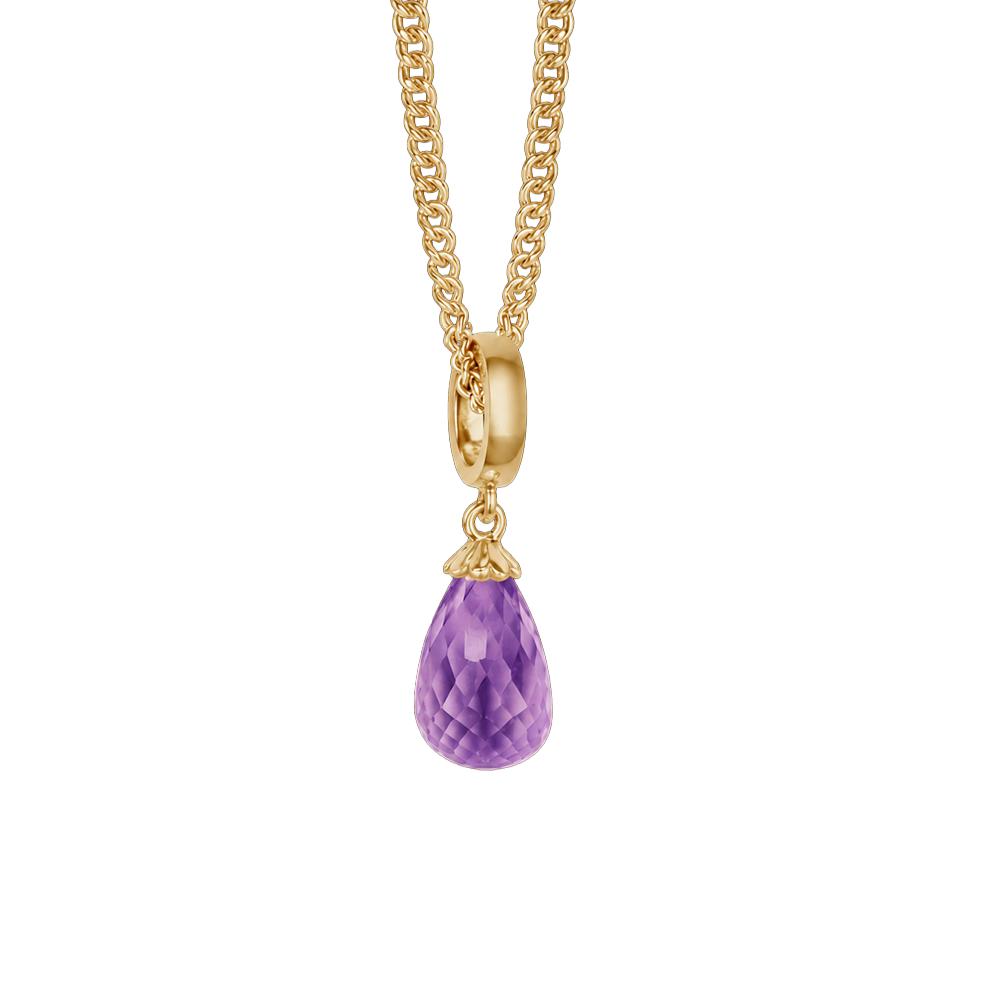 Christina Amethyst purple drop charm i forgyldt sølv – model 610-G01AMETHYSTP – billede 2