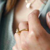 Vida ring rødguld 0,35 H-W/P1 14 kt - Model: 7815,35