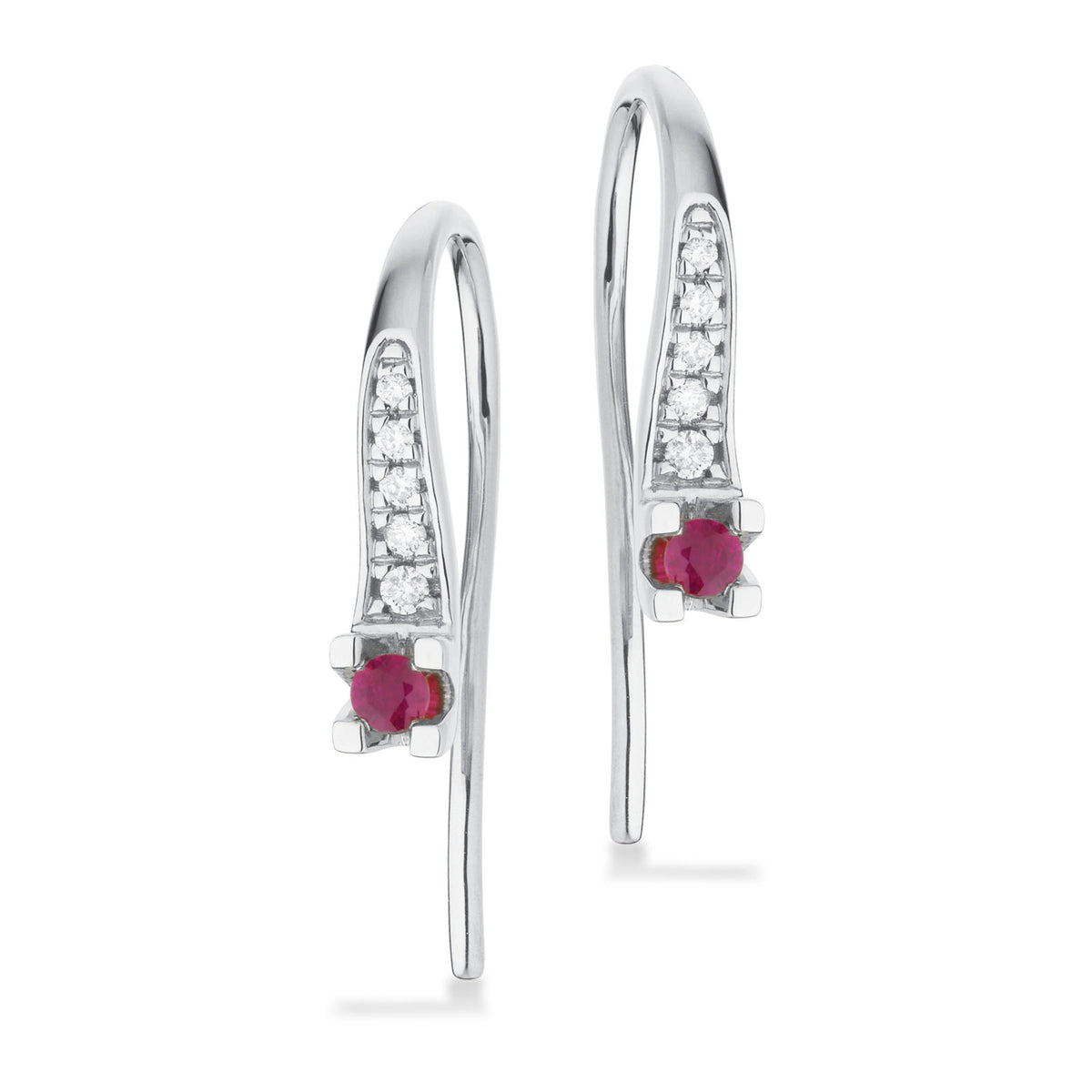 Kleopatra Queen ørebøjler hvidguld rubin + 0,05 H-W/SI 14 kt - Model: 1546,05RU
