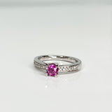 Kleopatra Queen ring hvidguld 0,40 pink safir 0,16 H-W/SI 14 kt - Model: 7536,40P