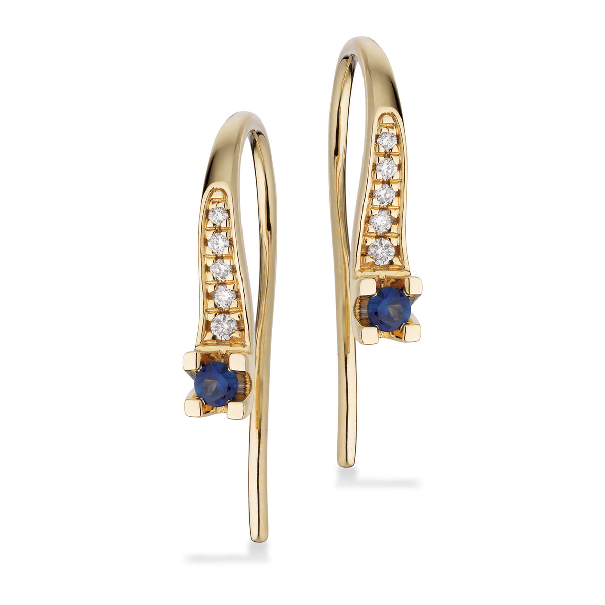 Kleopatra Queen ørebøjler rødguld safir + 0,05 H-W/SI 14 kt - Model: 1545,05SA