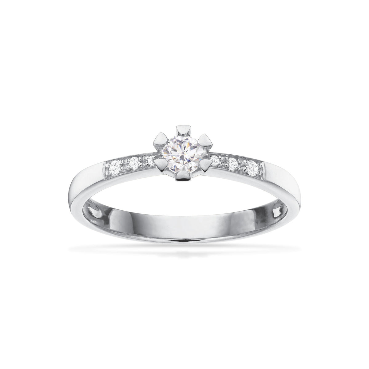Vida Darling ring hvidguld 0,15 + 0,04 H-W/P1 8 kt - Model: 7824,19