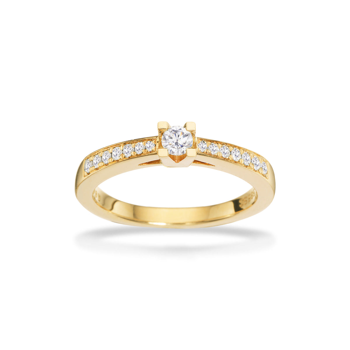 Kleopatra Queen ring rødguld 0,10 + 0,12 H-W/SI 14 kt - Model: 7535,22
