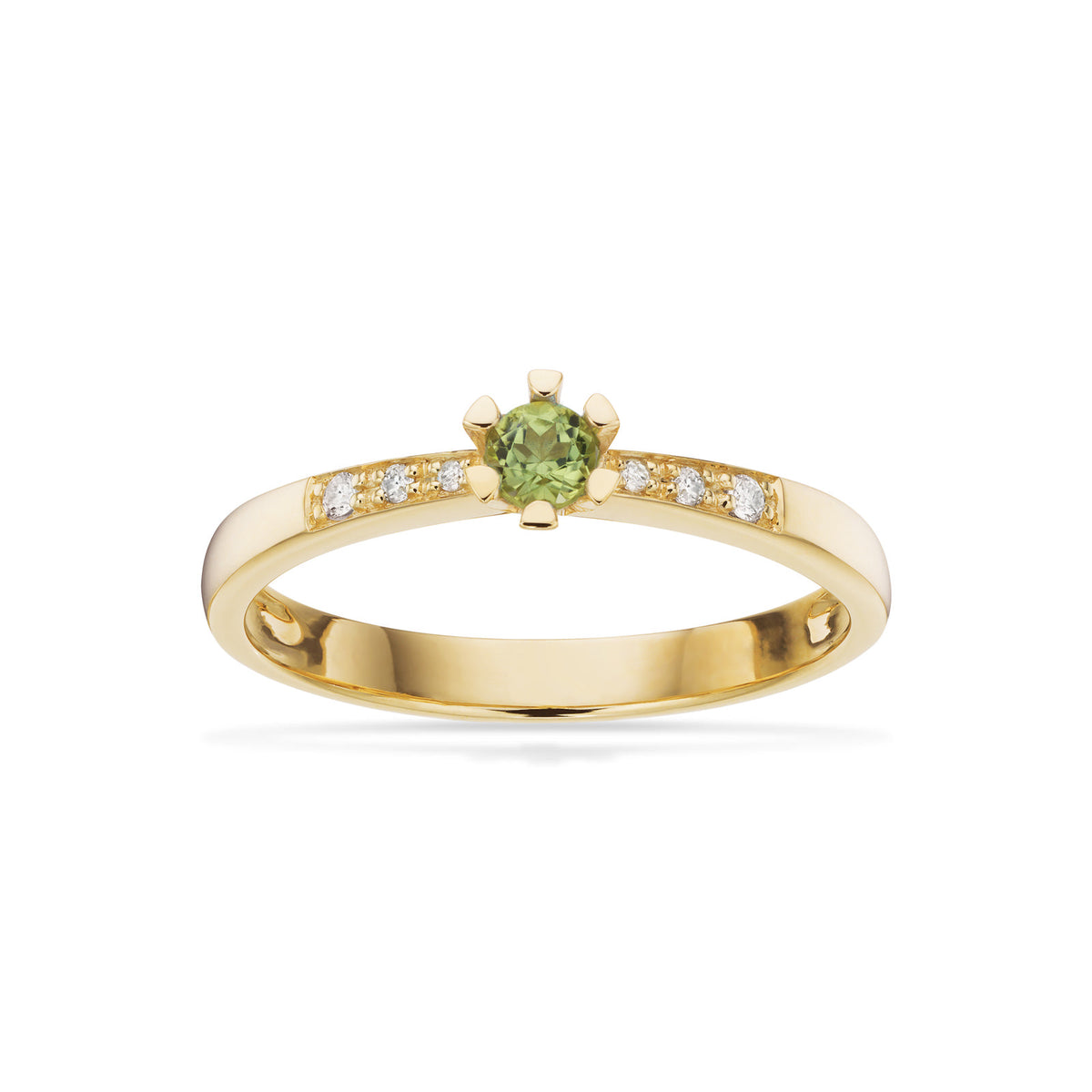 Vida Darling ring rødguld 0,10 peridot + 0,04H-W/P1 14 kt - Model: 7825,10GP