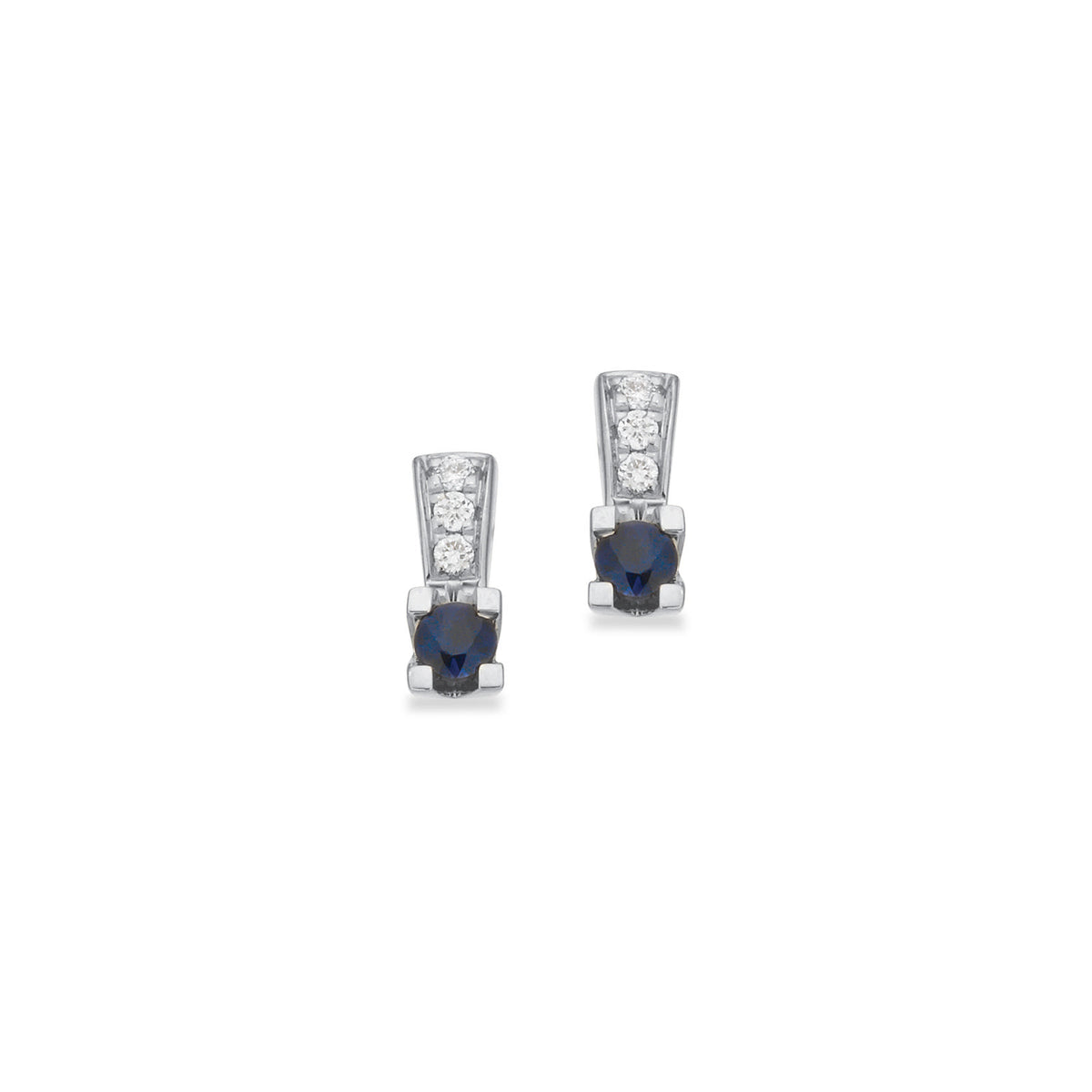 Kleopatra Queen ørestikker hvidguld safir + 0,03 H-W/SI 14 kt - Model: 1536,03SA