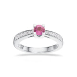 Kleopatra Queen ring hvidguld 0,40 pink safir 0,16 H-W/SI 14 kt - Model: 7536,40P