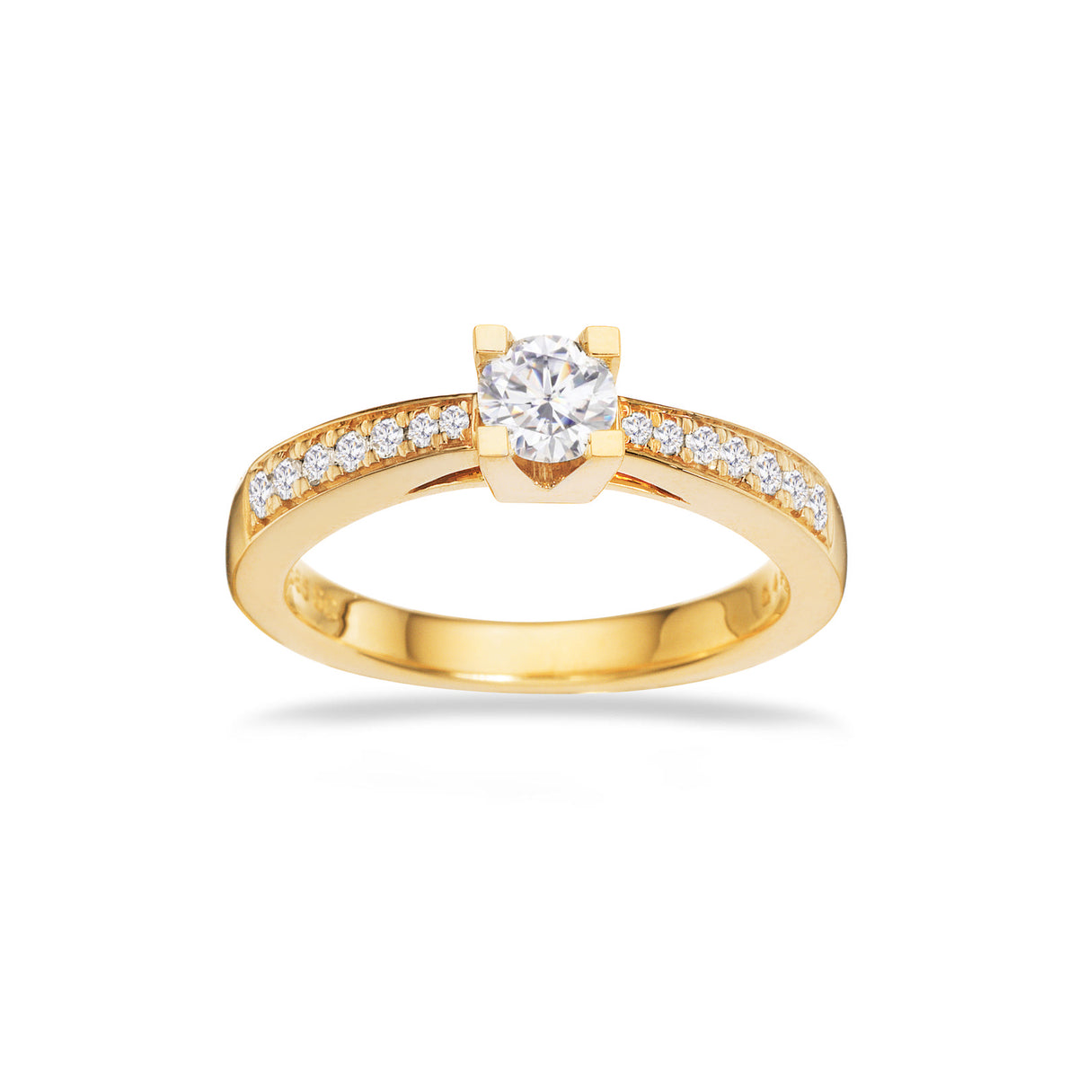 Kleopatra Queen ring rødguld 0,30 + 0,13 H-W/SI 14 kt - Model: 7535,43
