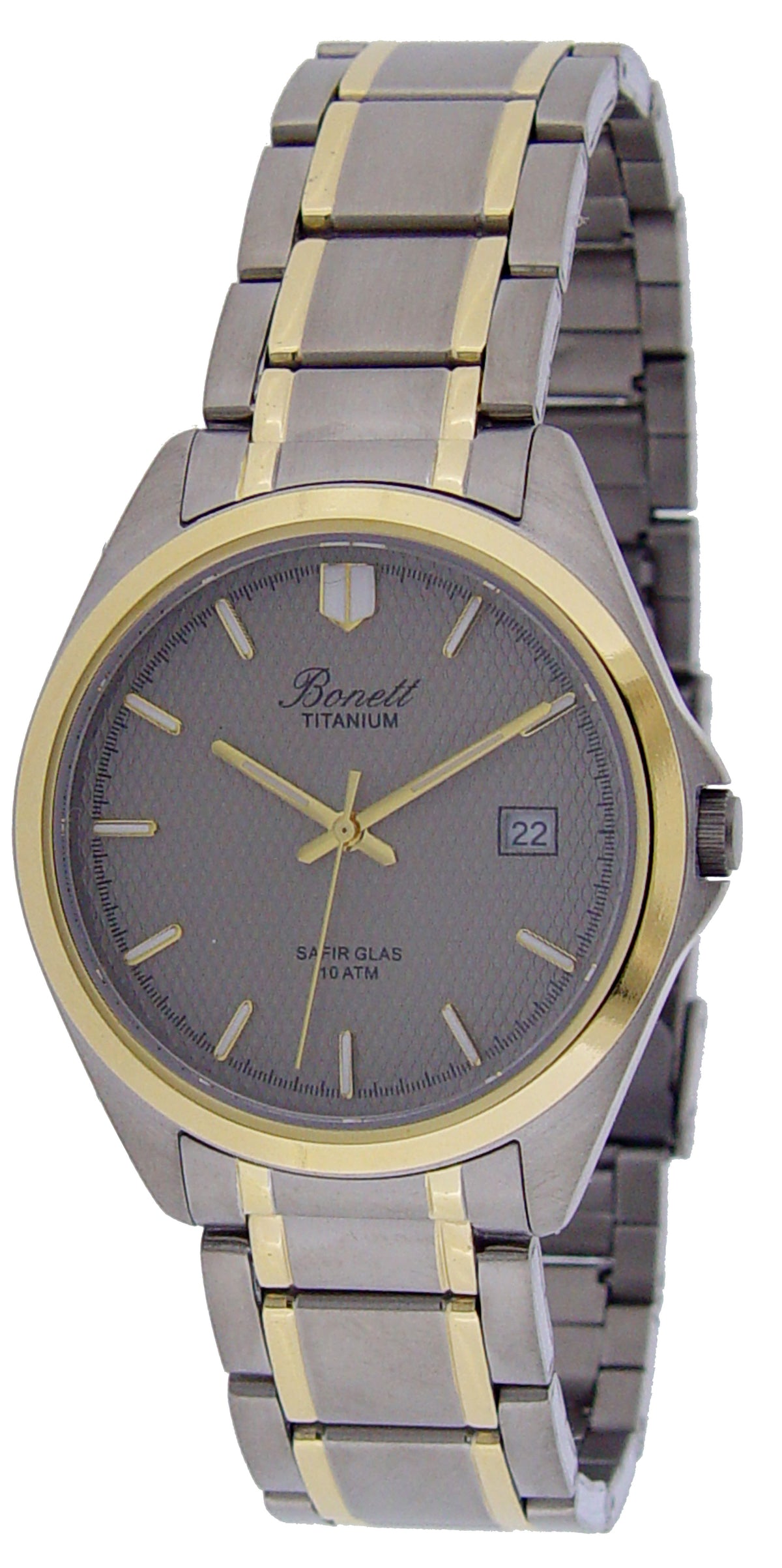 Bonett - Herreur i titanium - bicolor med safirglas - Model: 1512TBS
