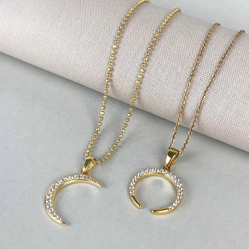 Aagaard Halskæde med Vedhæng Horn med 21 Cubic Zirkonia Forgyldt Sterling Sølv 45 cm