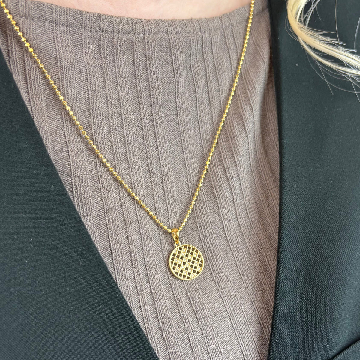 Aagaard Halskæde med Vedhæng Harlekin med 16 Cubic Zirkonia Forgyldt Sterling Sølv 45 cm